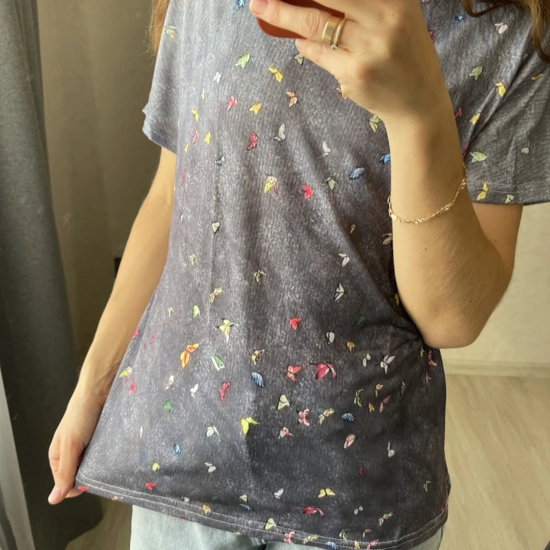 Print Tees Casual Street Tops Camisetas Woman Clothing Summer 2025 Short Sleeve Women'S T-Shirt Ropa De Mujer Ofertas Chic Cheap