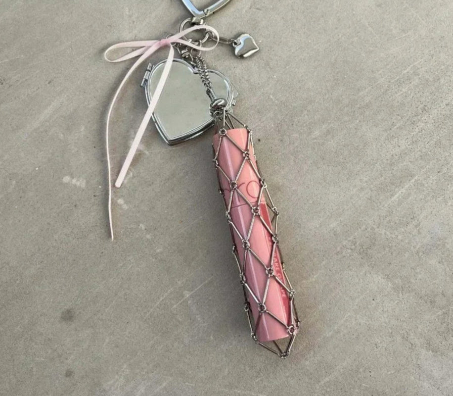Lipstick Stainless Steel Keychain