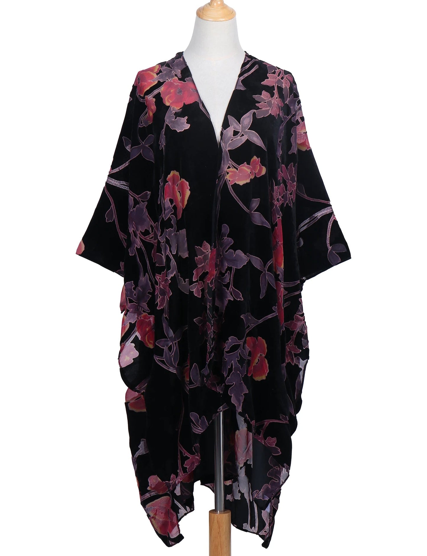 Wehello Bohemian Burnt Plush Kimono Women'S Long Purple Tassel Beach Cover-Up  Holiday Casual Cardigan Shawl Jypf-20