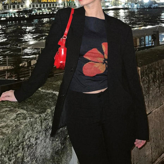 Combhasaki Women'S Y2K Vintage Crop Tank Tops Slim Fitted Aesthetic Flower Print Boat Neck Sleeveless Party Club Summer Camis