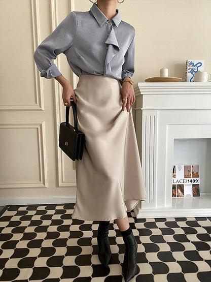 Satin Midi Skirt