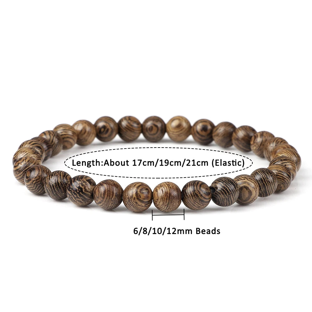 Natural Wooden Beads Bracelet Tibetan Buddha Rosary Handmade Bracelets Men And Women Yoga Meditation Prayer Beaded Jewelry Gifts