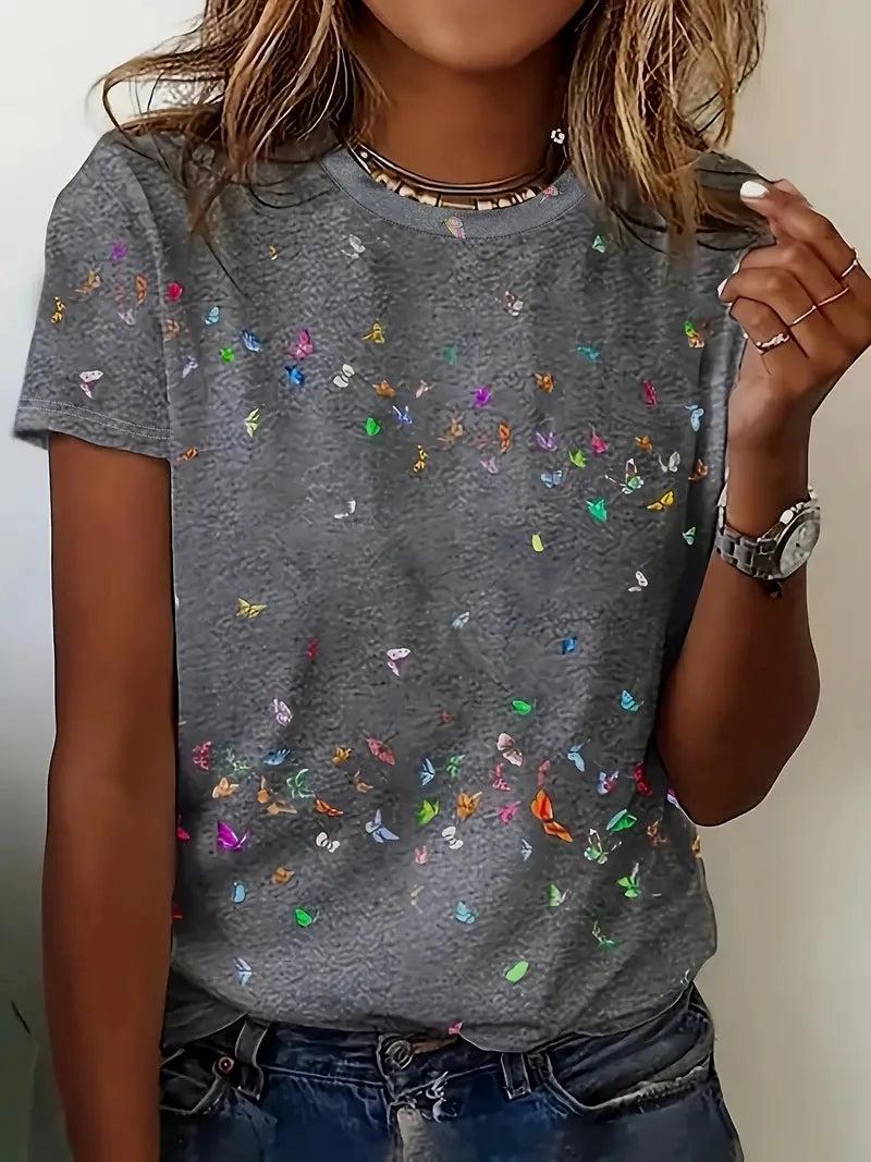 Print Tees Casual Street Tops Camisetas Woman Clothing Summer 2025 Short Sleeve Women'S T-Shirt Ropa De Mujer Ofertas Chic Cheap