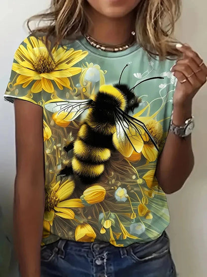 Print Tees Casual Street Tops Camisetas Woman Clothing Summer 2025 Short Sleeve Women'S T-Shirt Ropa De Mujer Ofertas Chic Cheap