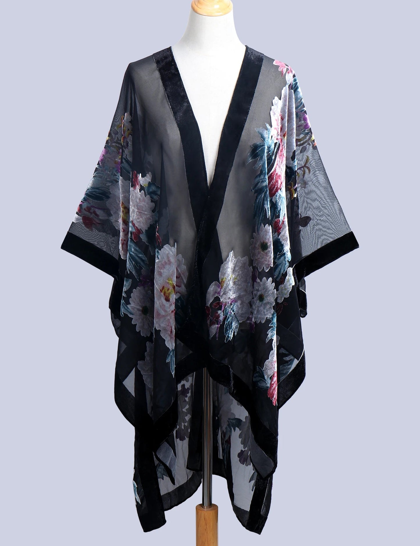 Wehello Bohemian Burnt Plush Kimono Women'S Long Purple Tassel Beach Cover-Up  Holiday Casual Cardigan Shawl Jypf-20