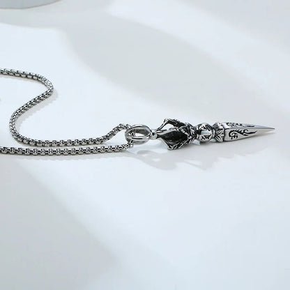 Stainless Steel Tibetan Buddhist Protection Pendant Necklace