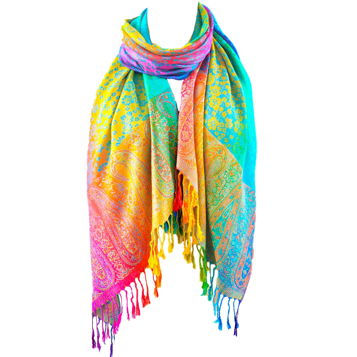 Fashion Women'S Silk Scarf Luxury Satin Shawl Wraps Pashmina Scarf