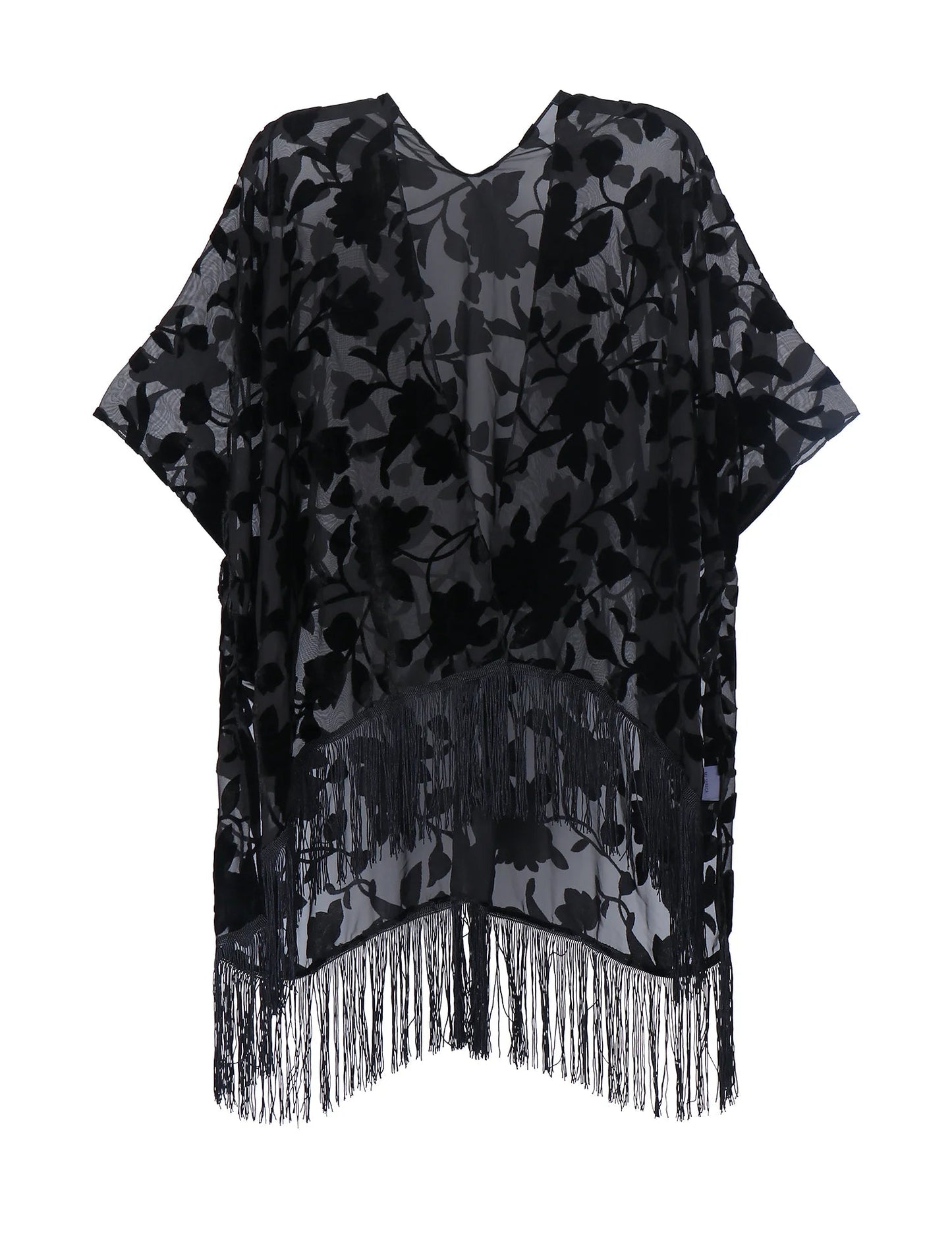 Wehello Bohemian Burnt Plush Kimono Women'S Long Purple Tassel Beach Cover-Up  Holiday Casual Cardigan Shawl Jypf-20