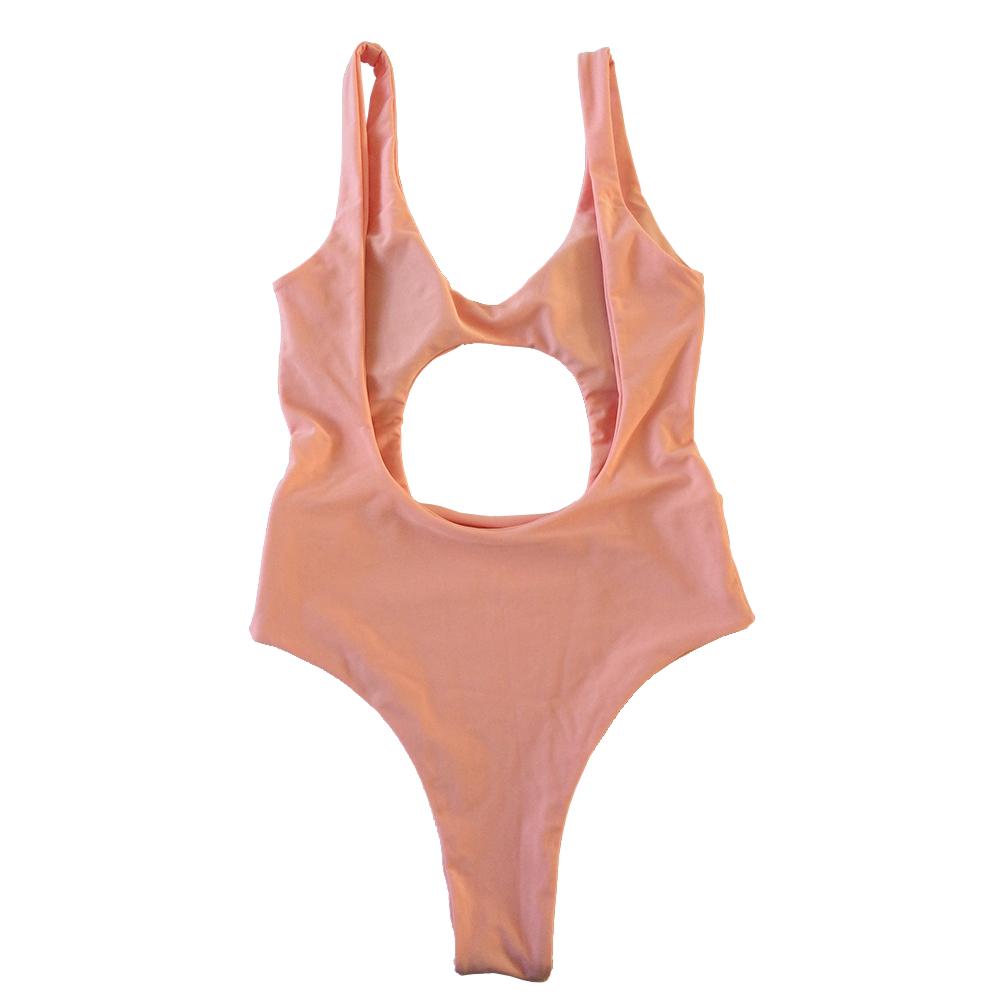 Solid Color Sexy Hollow Solid One-Piece Swimwear