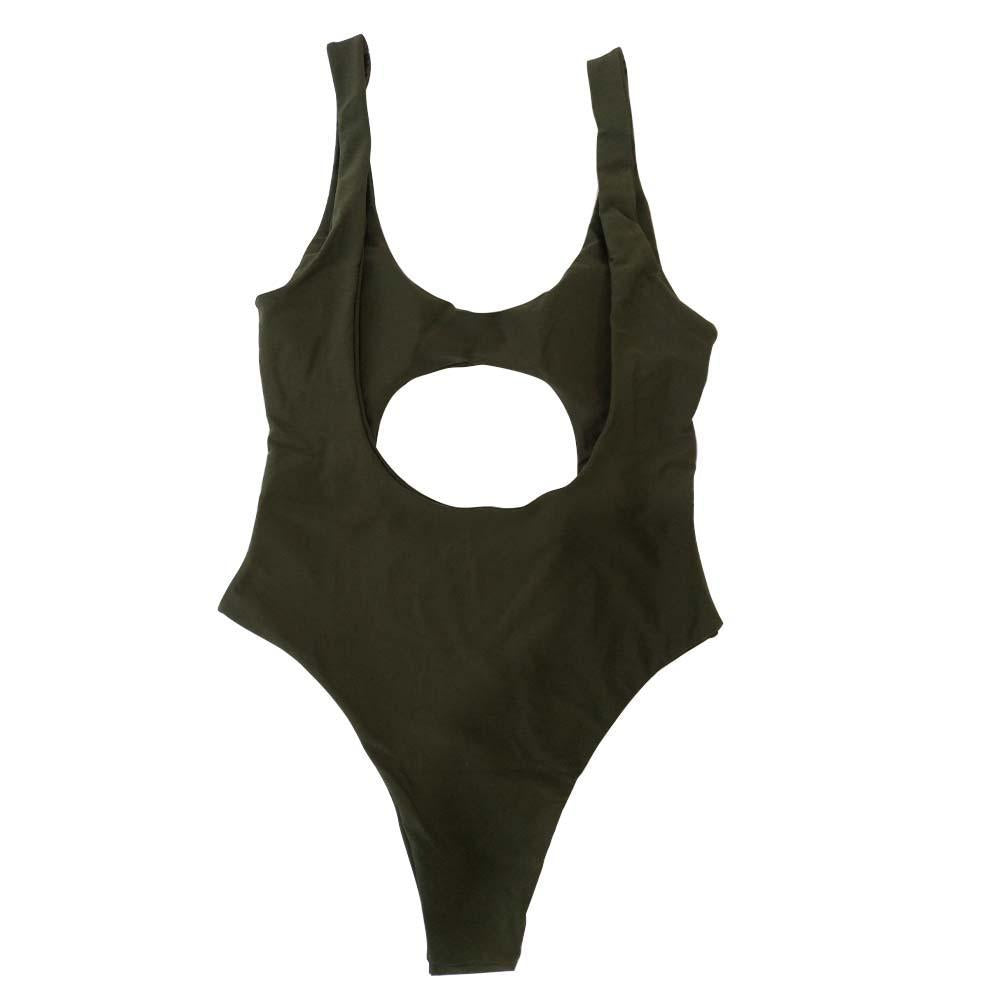 Solid Color Sexy Hollow Solid One-Piece Swimwear