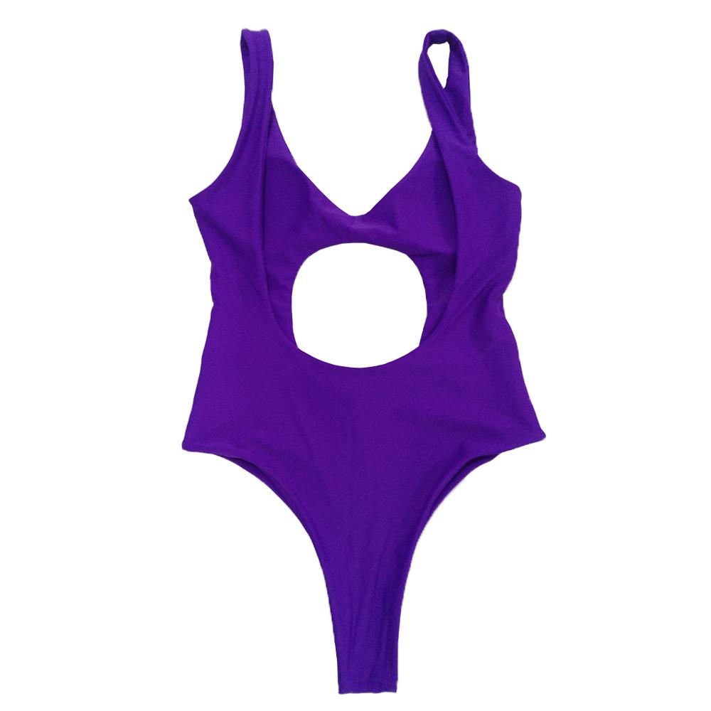 Solid Color Sexy Hollow Solid One-Piece Swimwear