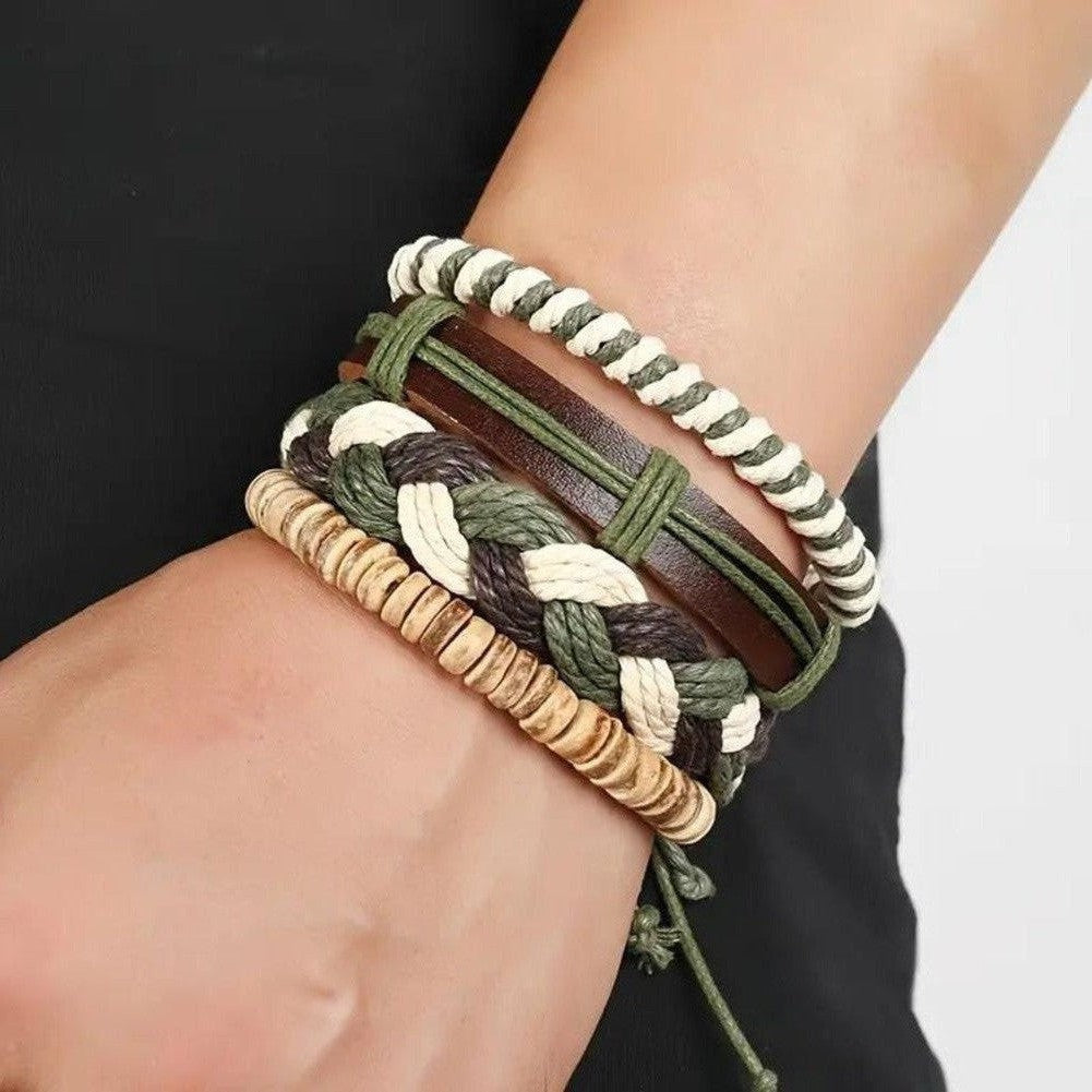 Saint Morris Everett 4-Piece Leather Bracelet