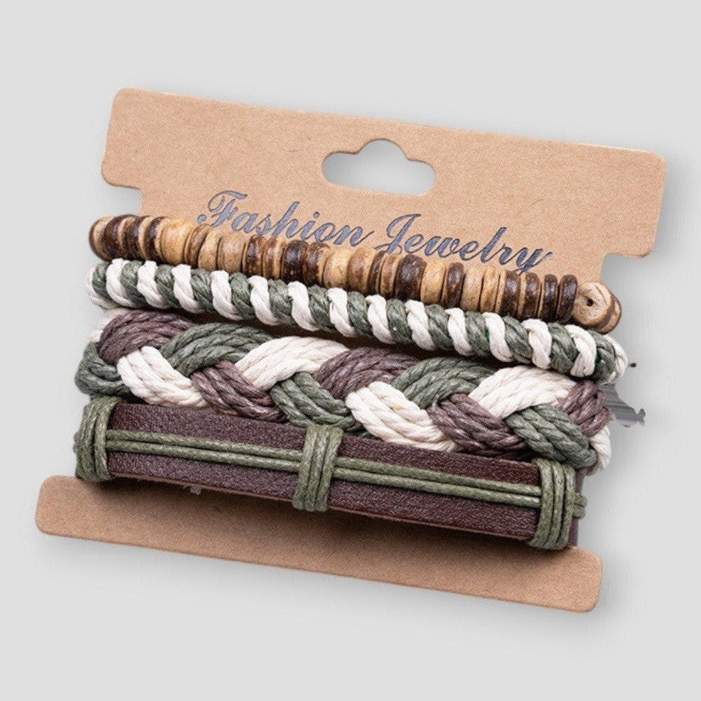 Saint Morris Everett 4-Piece Leather Bracelet