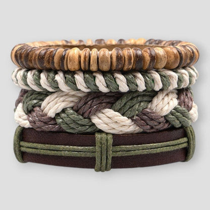 Saint Morris Everett 4-Piece Leather Bracelet