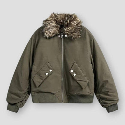 Saint Morris Jackson Detachable Fur Loose Jacket