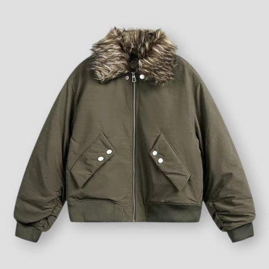 Saint Morris Jackson Detachable Fur Loose Jacket