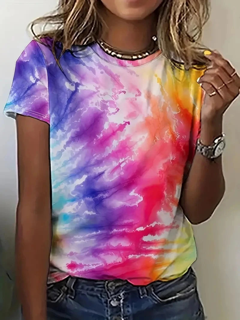Print Tees Casual Street Tops Camisetas Woman Clothing Summer 2025 Short Sleeve Women'S T-Shirt Ropa De Mujer Ofertas Chic Cheap