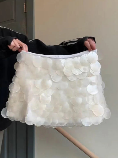 Sequin Mini Skirt Women Sexy Slim Shiny Fashion Chic Short Skirts Female 2025 Spring Summer Beach Solid Holiday Streetwears Lady