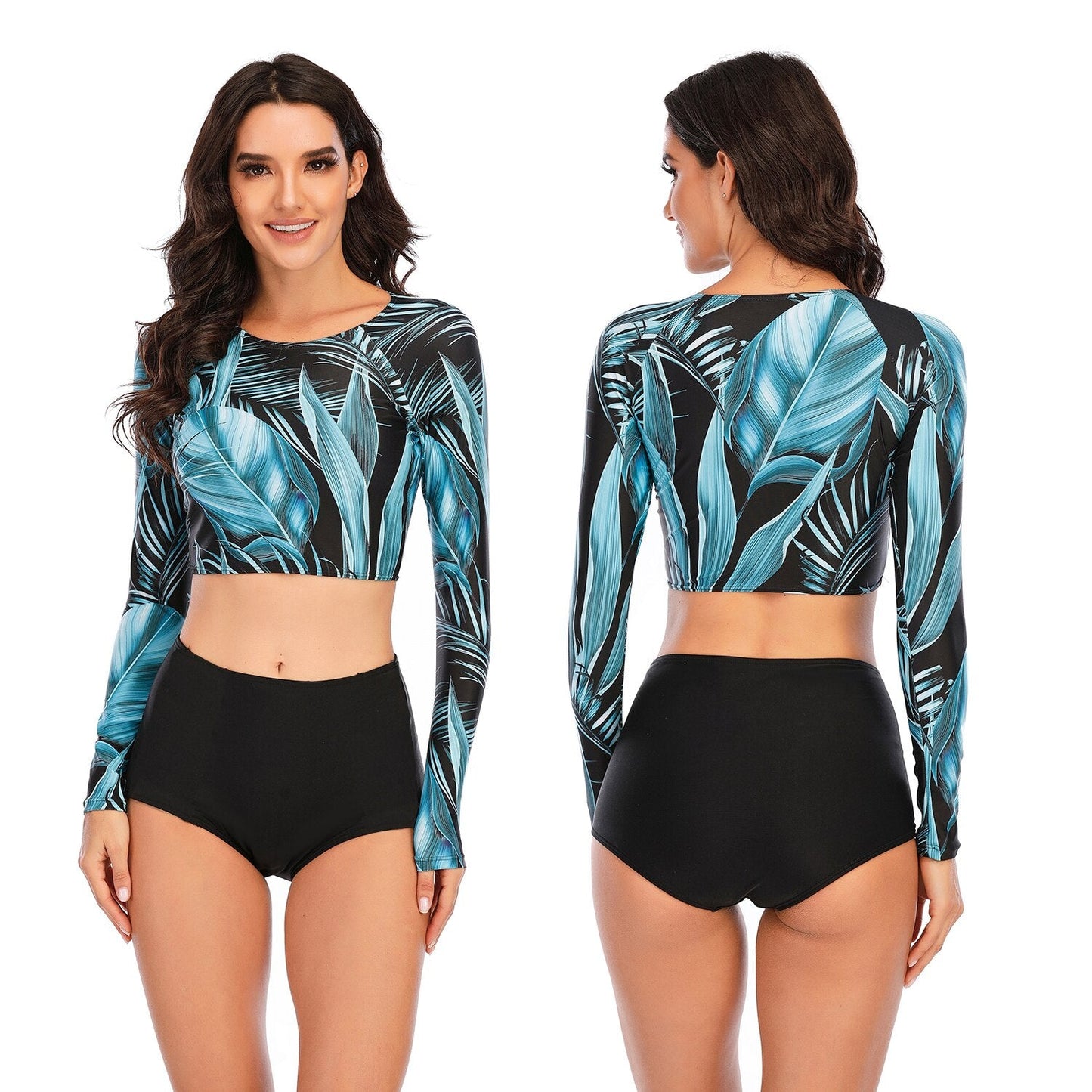 Sexy Long Sleeve Swimwear Swimsuit Women Bikini 2020 Mujer Biquini Exy Triangle Swimsuit Bottom Bikini Plisado Beach Wear May