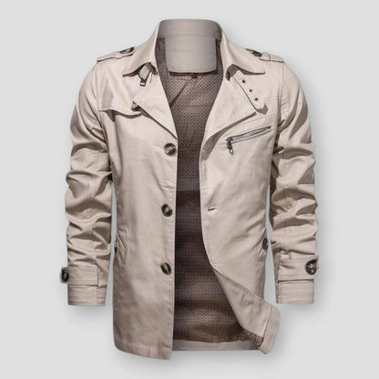 Sky Madrid Button-Up Trench Coat