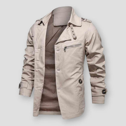 Sky Madrid Button-Up Trench Coat