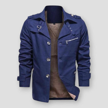 Sky Madrid Button-Up Trench Coat
