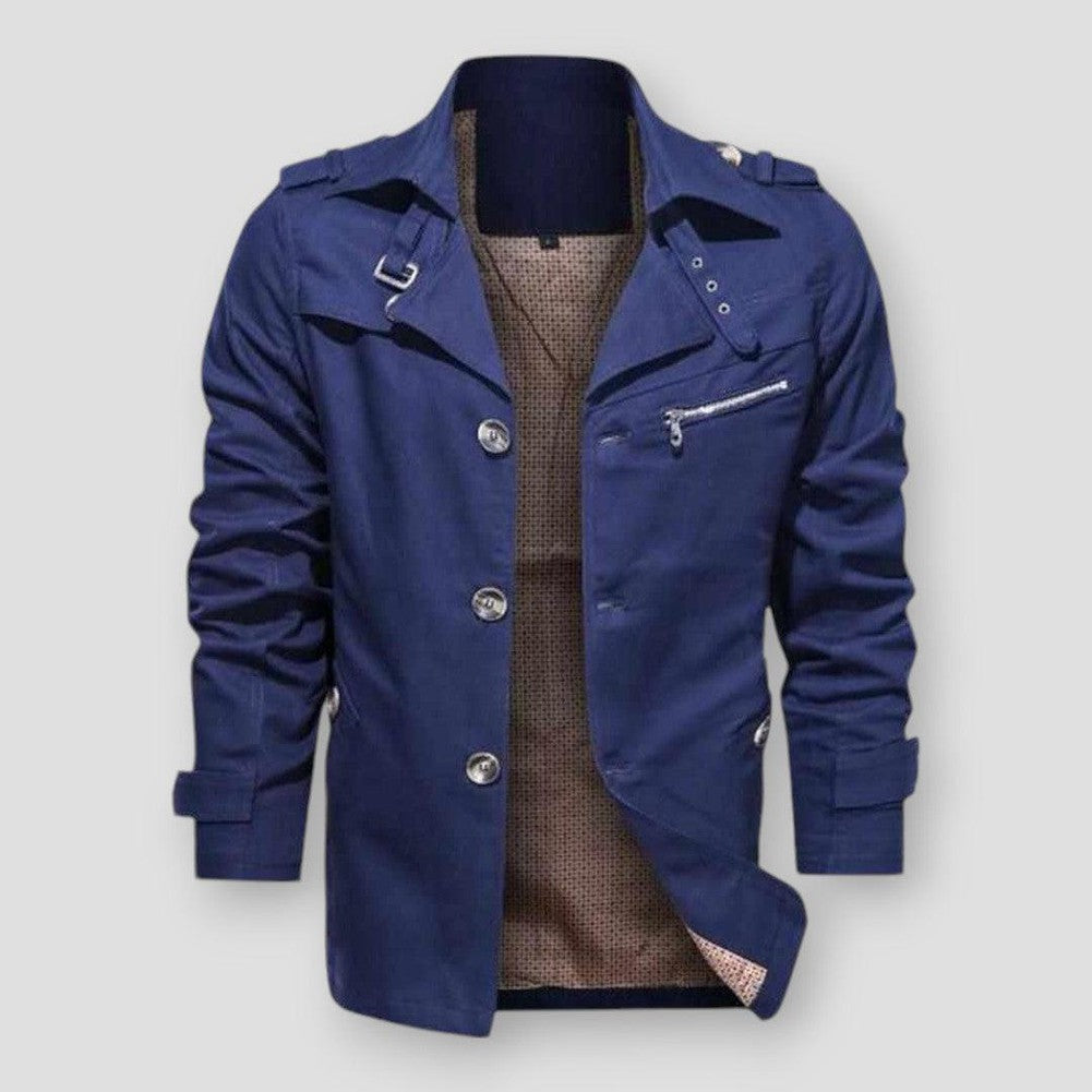 Sky Madrid Button-Up Trench Coat