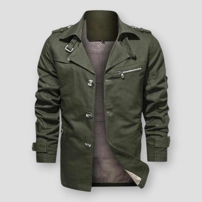 Sky Madrid Button-Up Trench Coat