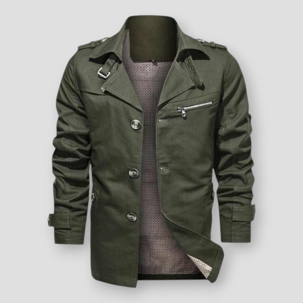 Sky Madrid Button-Up Trench Coat