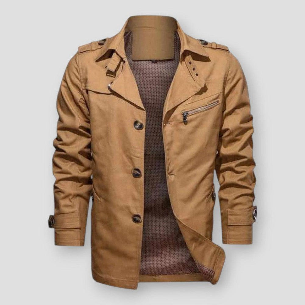 Sky Madrid Button-Up Trench Coat