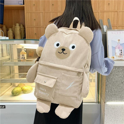 Sky Madrid Grainger Bear Corduroy Backpack