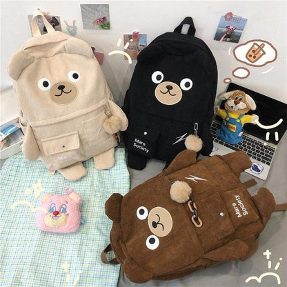 Sky Madrid Grainger Bear Corduroy Backpack