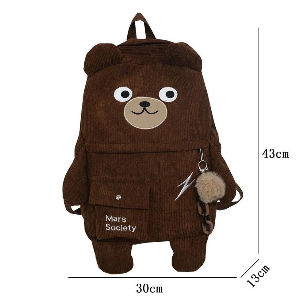 Sky Madrid Grainger Bear Corduroy Backpack