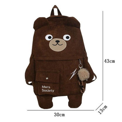 Sky Madrid Grainger Bear Corduroy Backpack