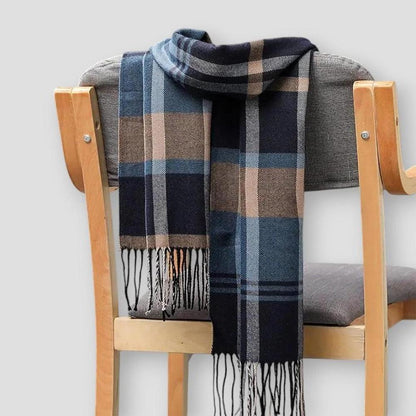 Sky Madrid Jackson Plaid Long Scarf