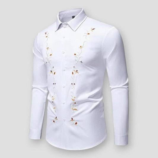 Sky Madrid Largo Floral Embroidery Shirt