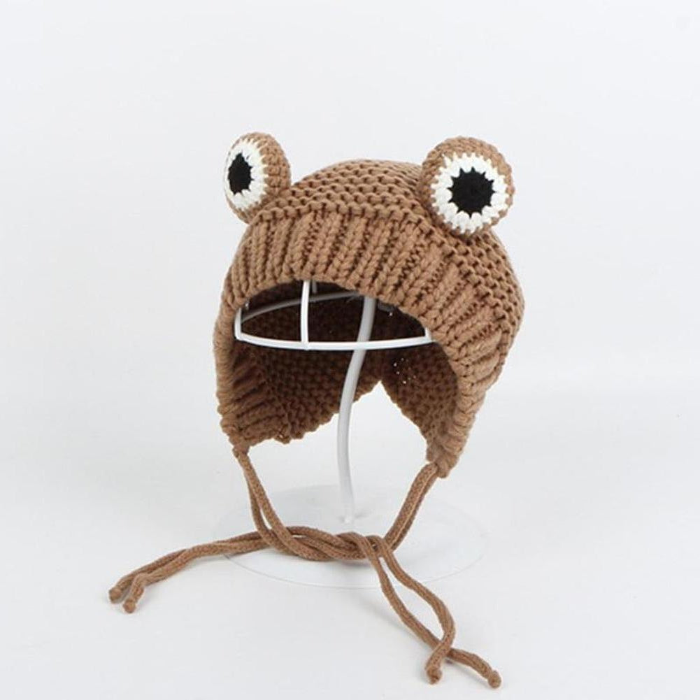 Sky Madrid Knitted Frog Hat