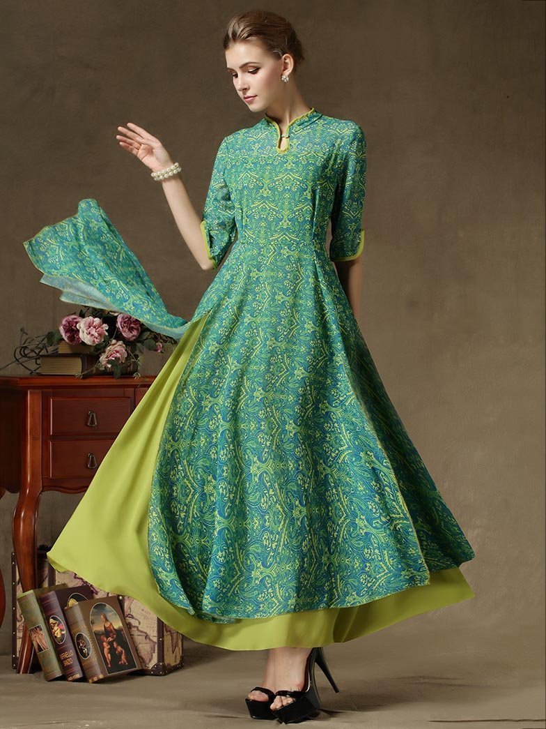Vintage False Two-Piece Maxi Dress