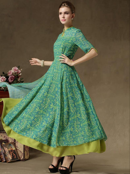 Vintage False Two-Piece Maxi Dress
