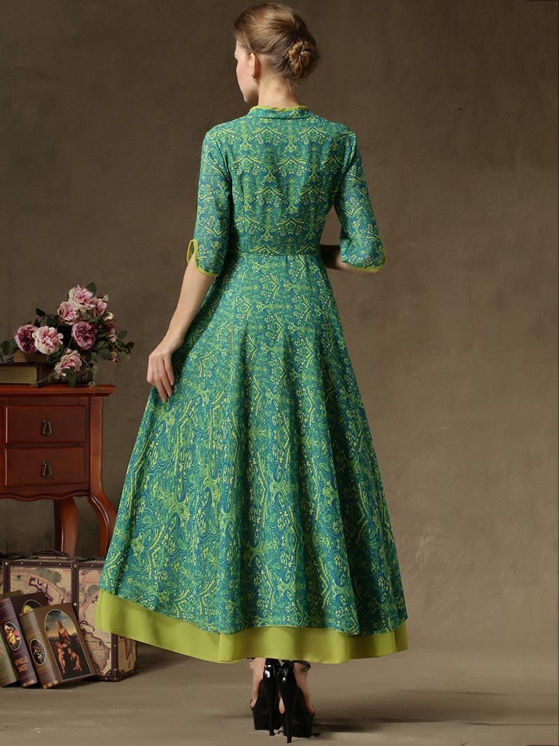 Vintage False Two-Piece Maxi Dress