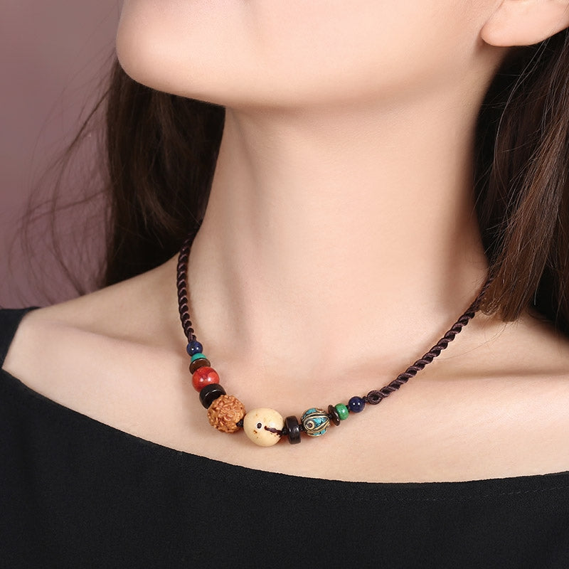 Ethnic Style Short Collar Chain Bodhisattva Original Versatile Jewelry Accessories Simple Women'S Necklace