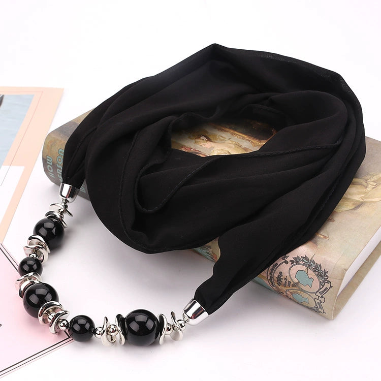 Silk Scarf Necklace Ethnic Style Scarf Creative Women'S Neck Cover Women'S Spring And Summer Scarf Decorative Clothing Accessories