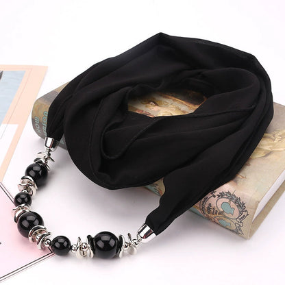 Silk Scarf Necklace Ethnic Style Scarf Creative Women'S Neck Cover Women'S Spring And Summer Scarf Decorative Clothing Accessories
