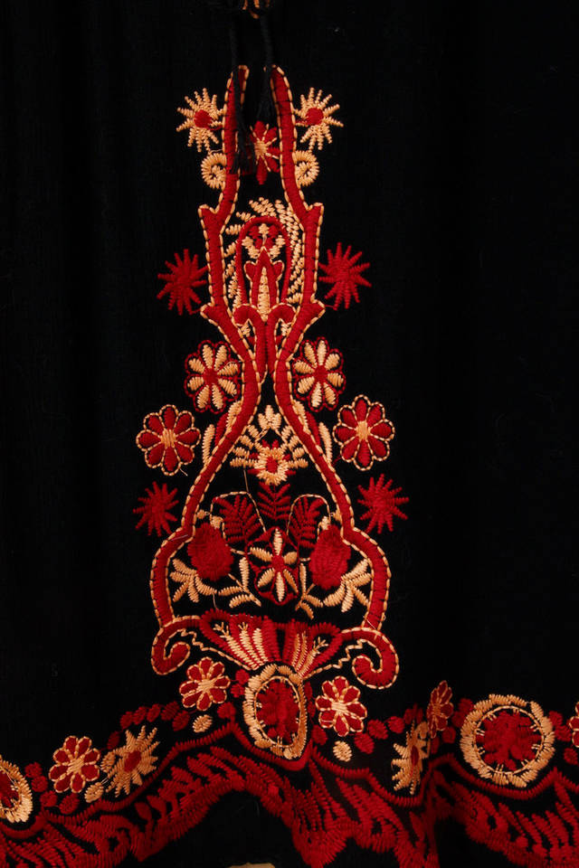 New National Style Embroidered Trumpet Sleeve Short Skirt Cotton Linen Dress