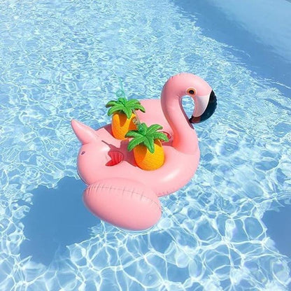 Flamingos Inflatable Floating With 4 Cups Holder Swimming Toy
