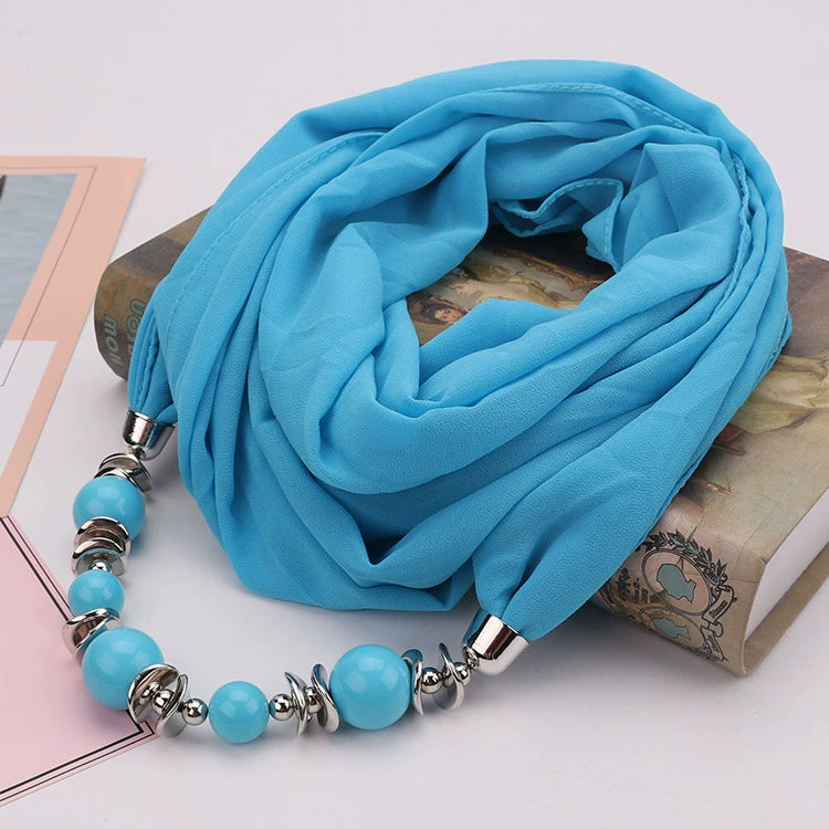 Silk Scarf Necklace Ethnic Style Scarf Creative Women'S Neck Cover Women'S Spring And Summer Scarf Decorative Clothing Accessories