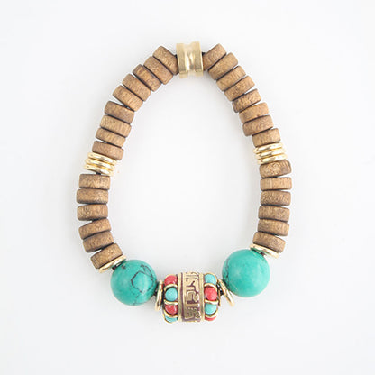 Retro Turquoise Ethnic Nepalese Handmade Bracelets, Personalized Women'S Artistic Gifts