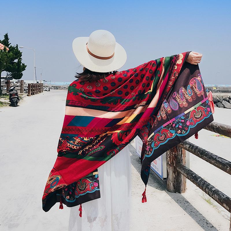 Tibetan Shawl In Summer Beach Towel Sunscreen Scarf