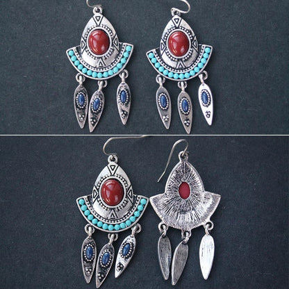 Retro Ethnic Tassel Earrings Female Pure Silver Needle Earrings