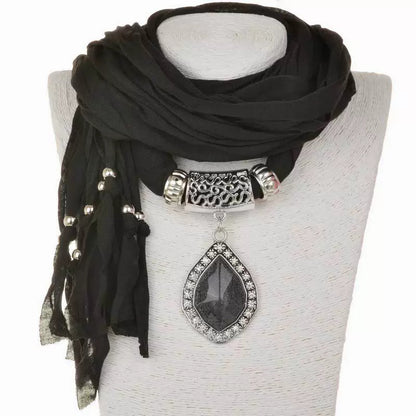 Alloy Jewelry Scarf, Pendant Scarf, Polyester Sweat Cloth 180X40 Women'S Autumn And Winter Scarf